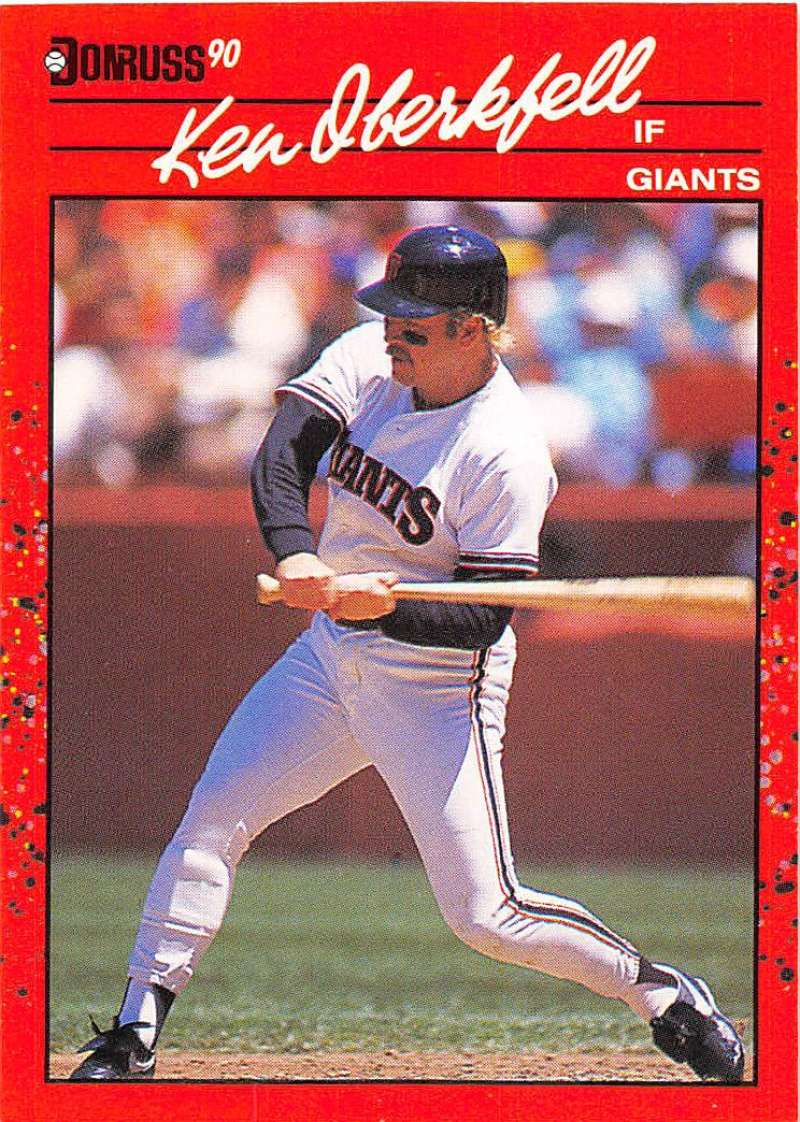 1990 Donruss Baseball #494 Ken Oberkfell San Francisco Giants Image 1