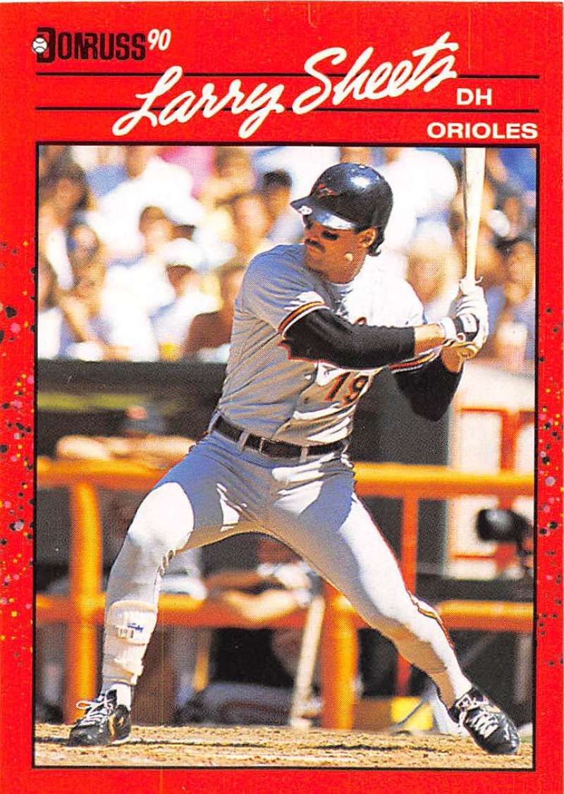 1990 Donruss Baseball #495 Larry Sheets Baltimore Orioles Image 1