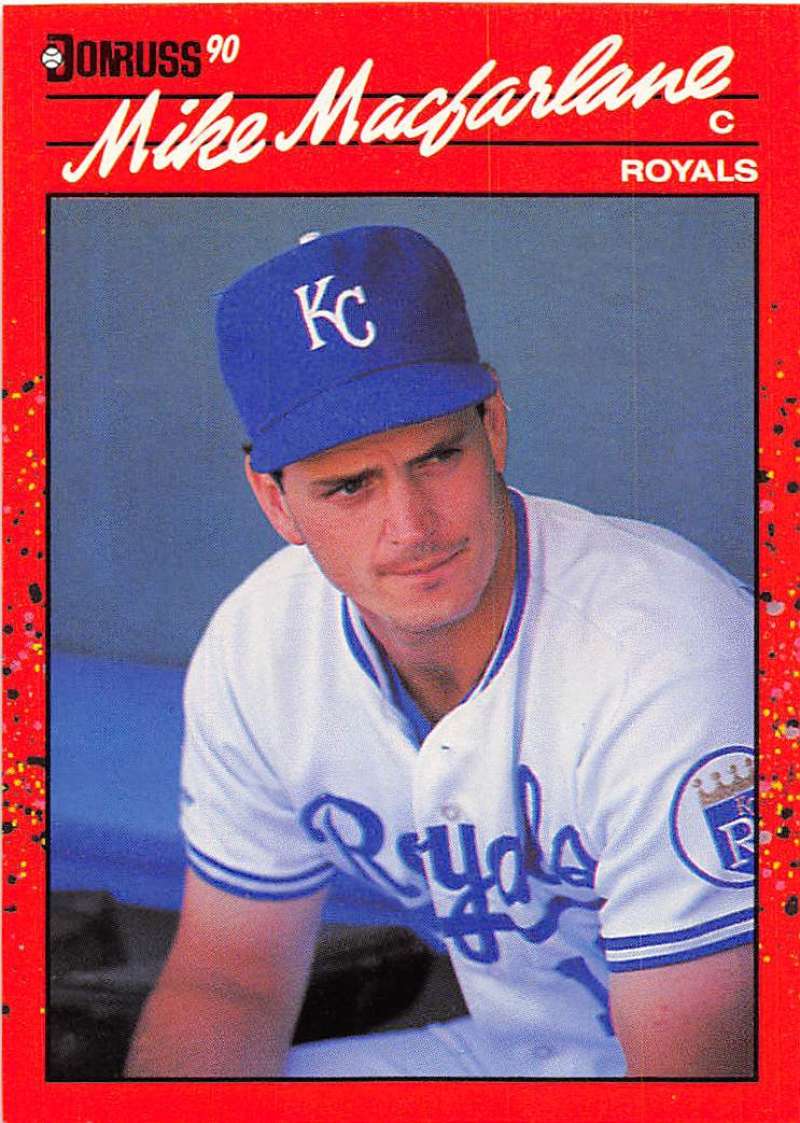 1990 Donruss Baseball #498 Mike Macfarlane Kansas City Royals Image 1