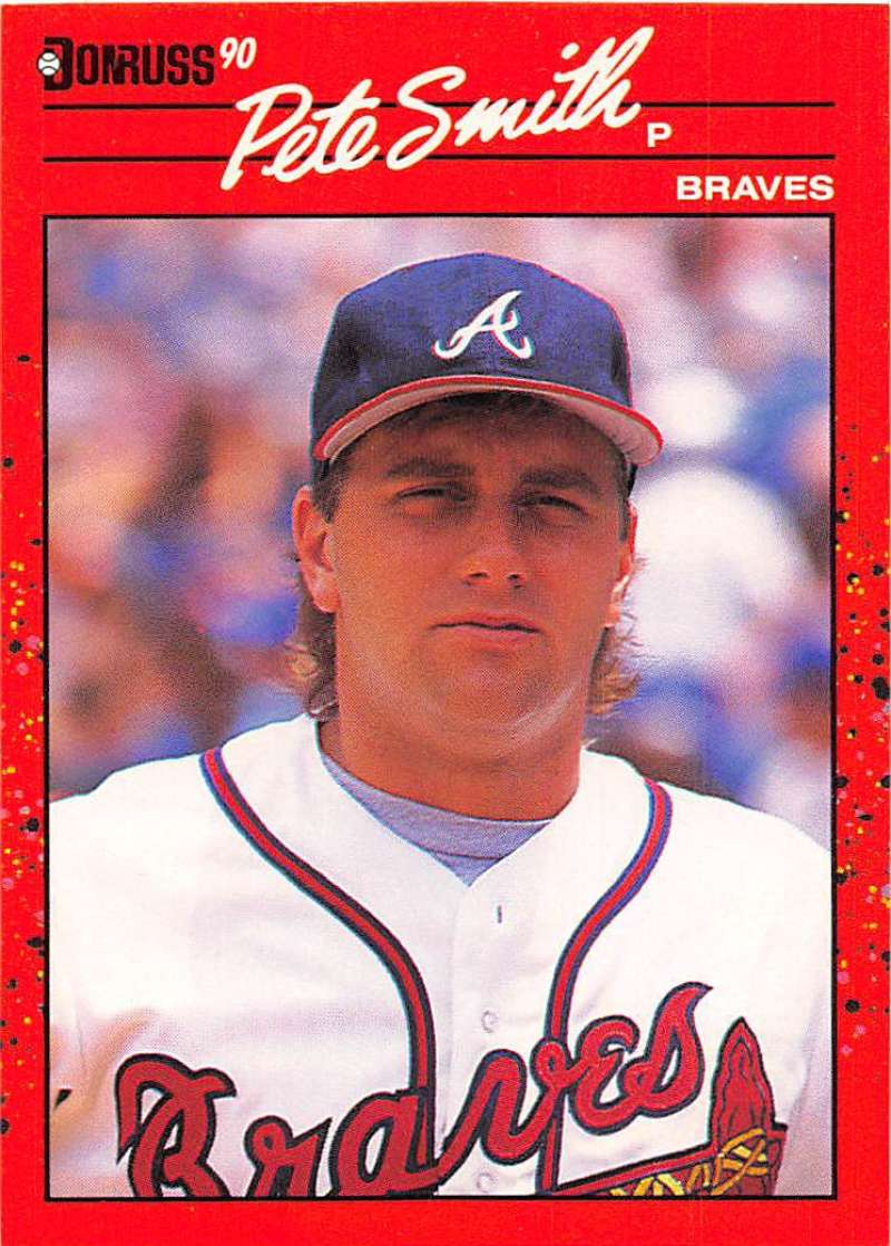 1990 Donruss Baseball #499 Pete Smith Atlanta Braves Image 1