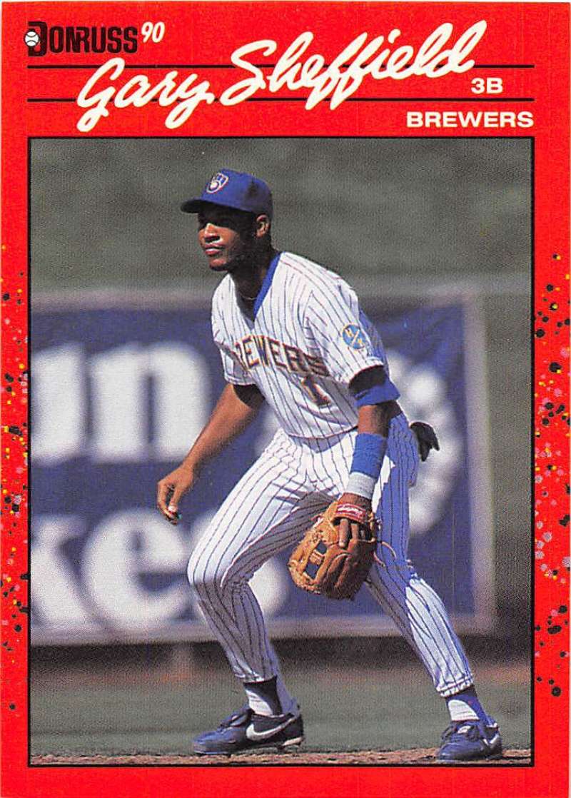 1990 Donruss Baseball #501 Gary Sheffield Milwaukee Brewers Image 1