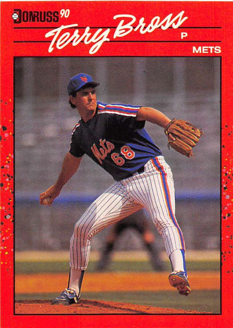 1990 Donruss Baseball #502 Terry Bross RC Rookie New York Mets Image 1