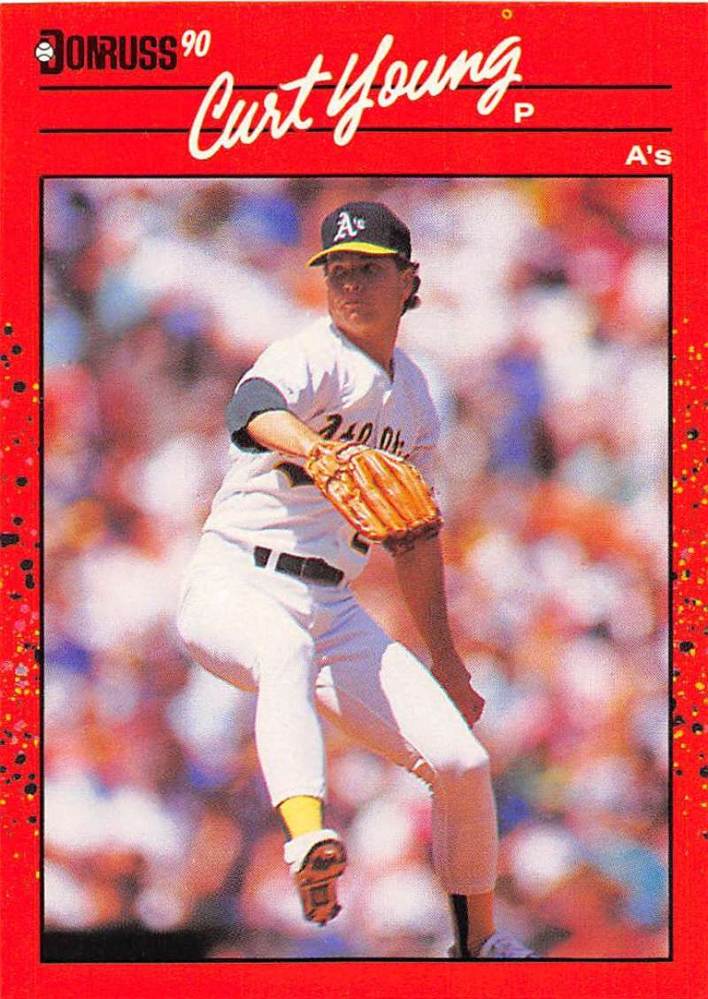 1990 Donruss Baseball #505 Curt Young Oakland Athletics Image 1