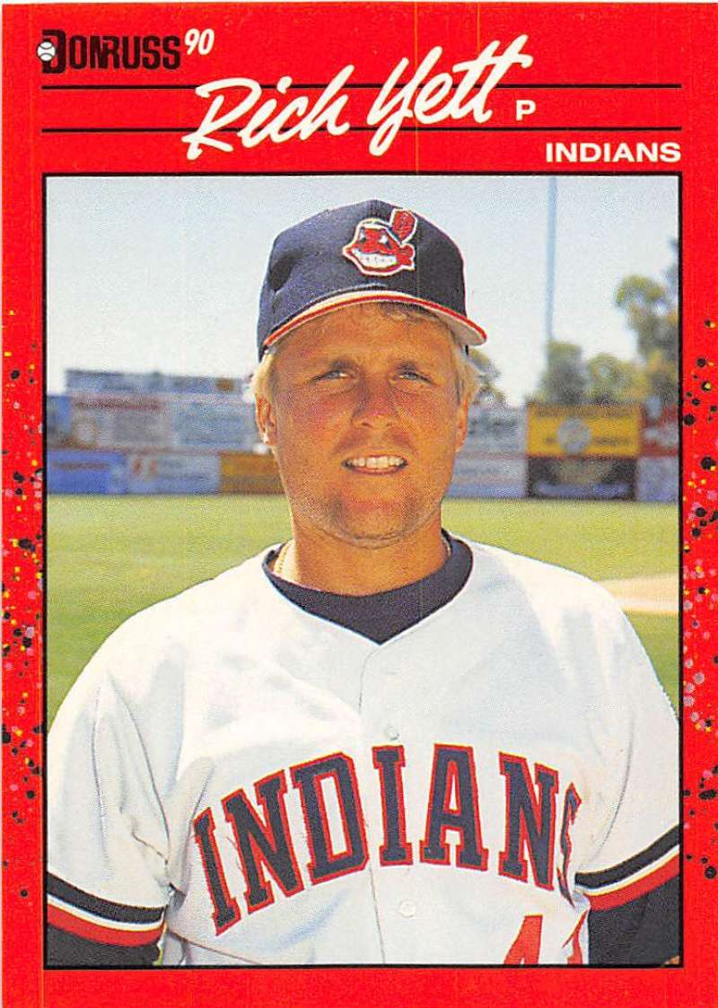 1990 Donruss Baseball #509 Rich Yett Cleveland Indians Image 1