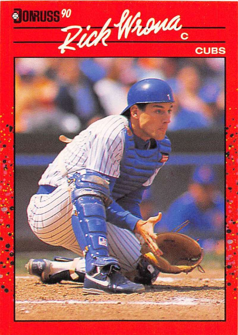 1990 Donruss Baseball #512 Rick Wrona Chicago Cubs Image 1