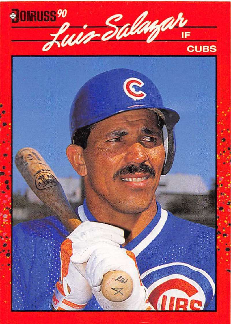 1990 Donruss Baseball #513 Luis Salazar Chicago Cubs Image 1