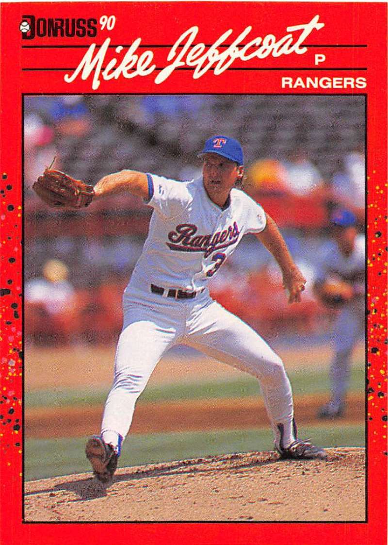 1990 Donruss Baseball #521 Mike Jeffcoat Texas Rangers Image 1