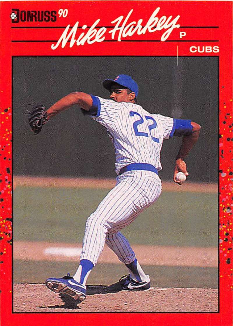1990 Donruss Baseball #522 Mike Harkey Chicago Cubs Image 1