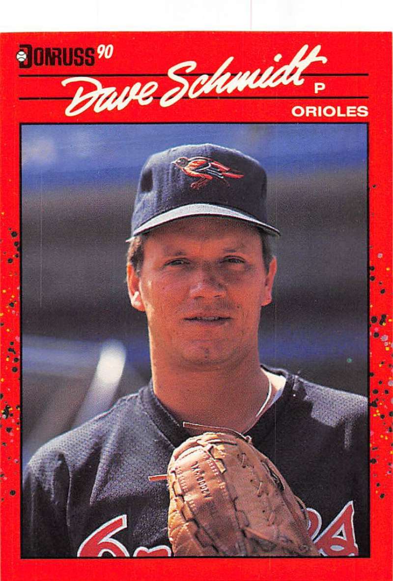 1990 Donruss Baseball #524 Dave Schmidt Baltimore Orioles Image 1