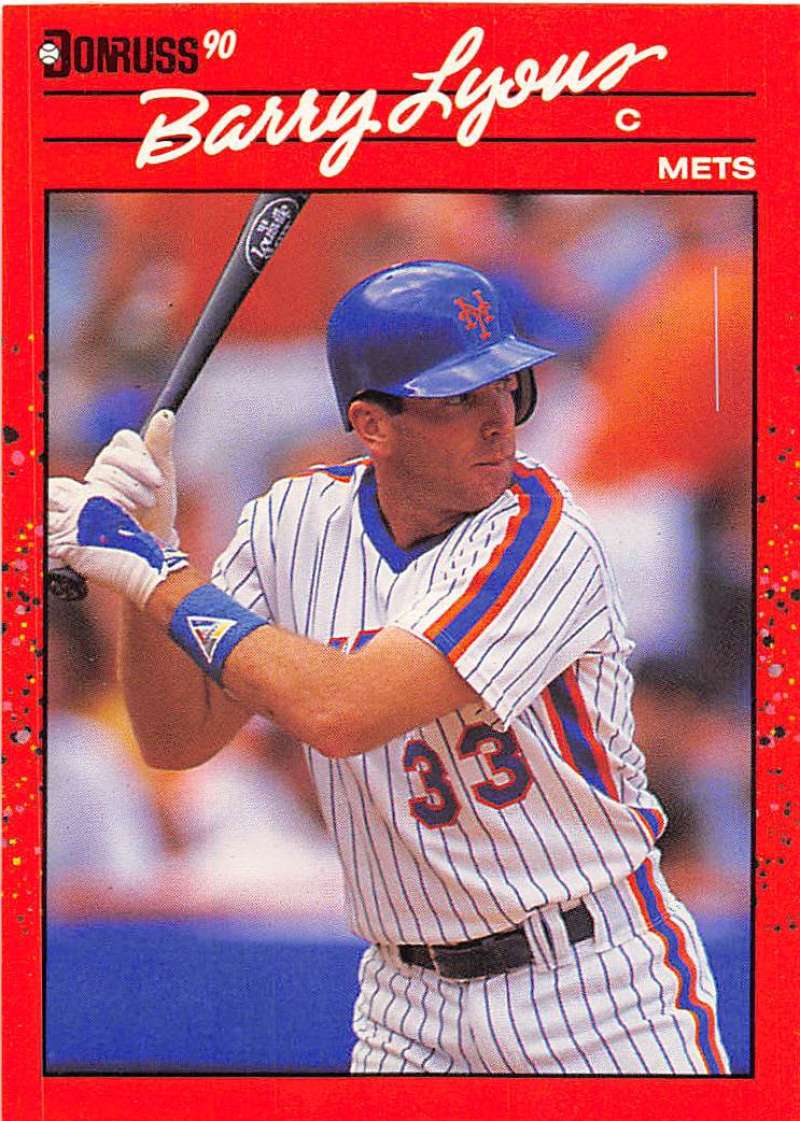 1990 Donruss Baseball #526 Barry Lyons New York Mets Image 1