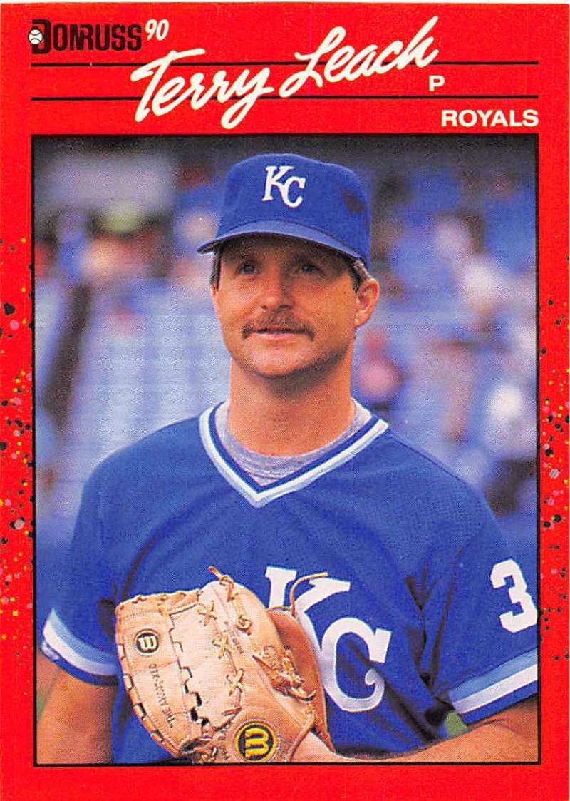 1990 Donruss Baseball #534 Terry Leach Kansas City Royals Image 1
