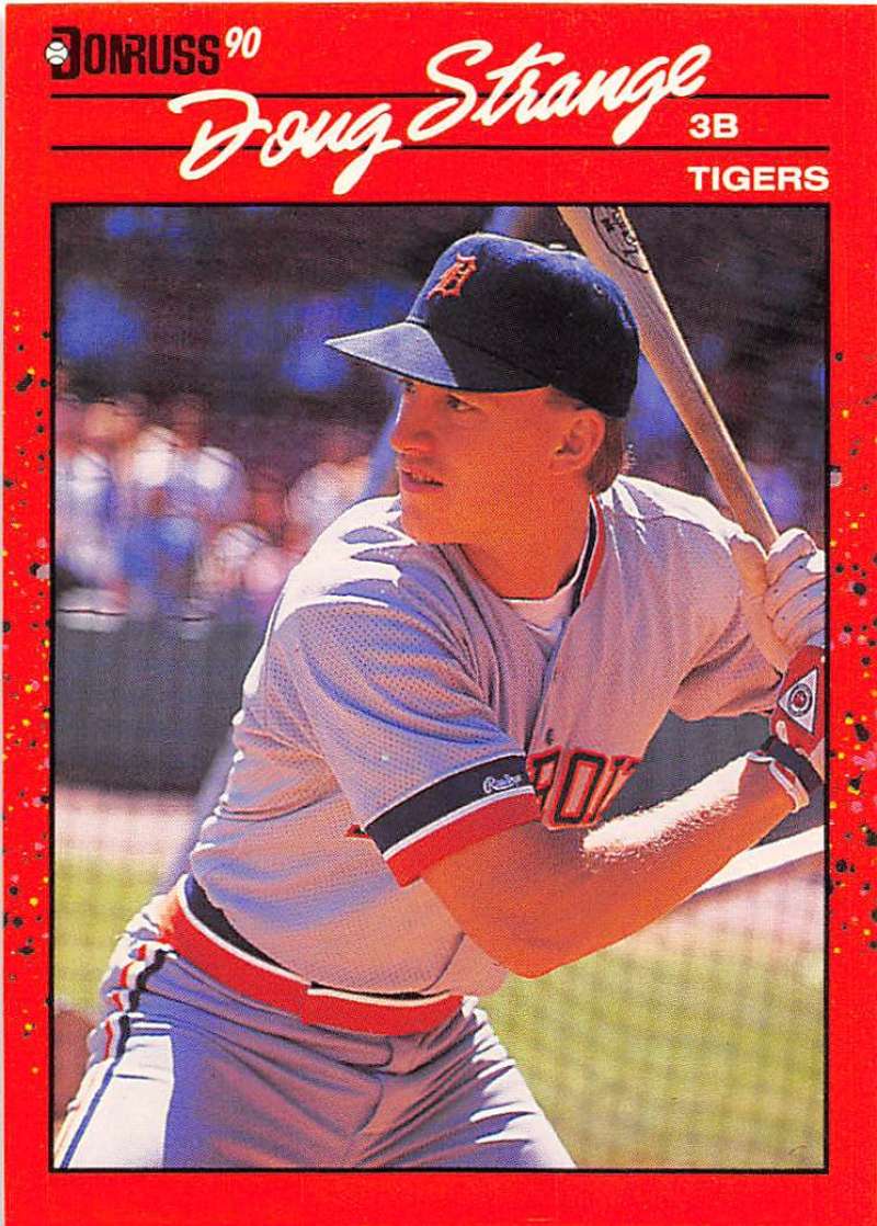 1990 Donruss Baseball #535 Doug Strange RC Rookie Detroit Tigers Image 1