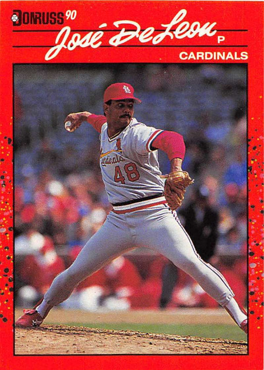 1990 Donruss Baseball  #536 Jose DeLeon  St. Louis Cardinals  Image 1