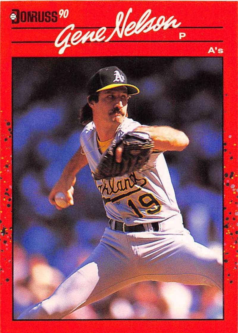 1990 Donruss Baseball #540 Gene Nelson Oakland Athletics Image 1