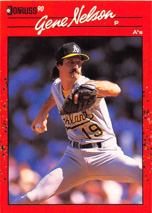 1990 Donruss Baseball  #540 Gene Nelson  Oakland Athletics  Image 1