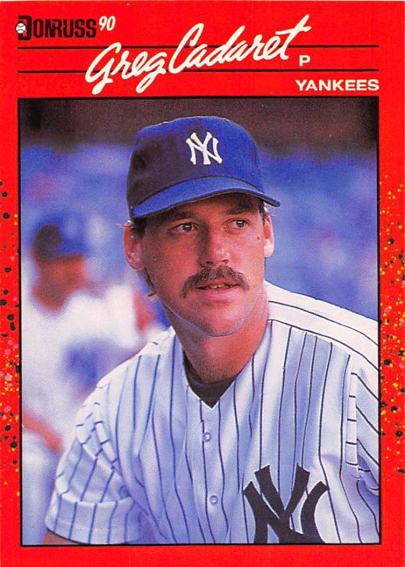 1990 Donruss Baseball #545 Greg Cadaret New York Yankees Image 1