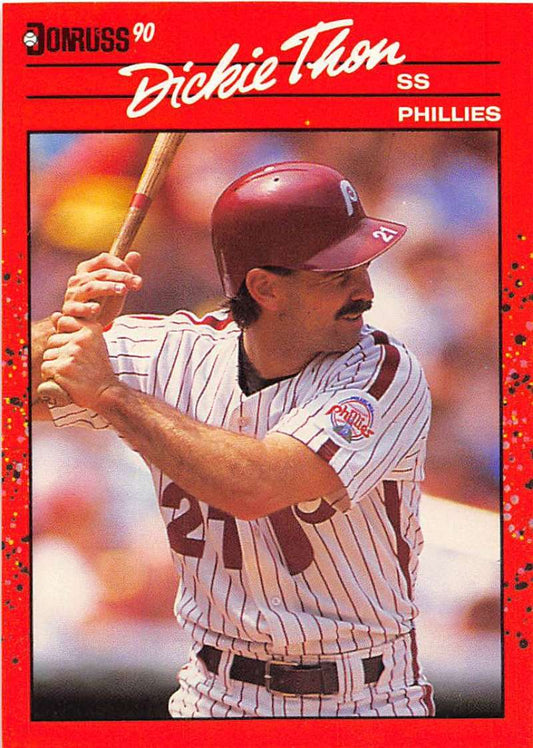 1990 Donruss Baseball  #549 Dickie Thon  Philadelphia Phillies  Image 1
