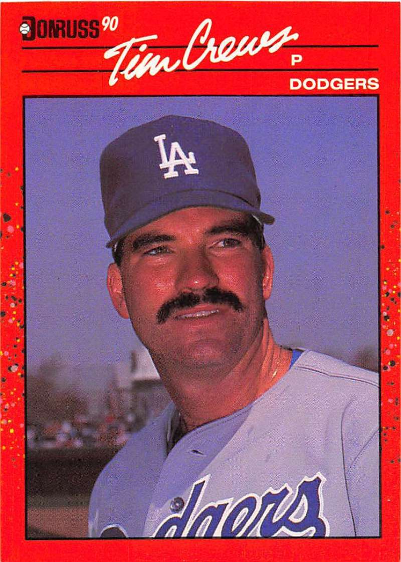 1990 Donruss Baseball #550 Tim Crews Los Angeles Dodgers Image 1