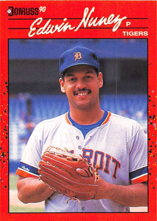 1990 Donruss Baseball  #563 Edwin Nunez  Detroit Tigers  Image 1