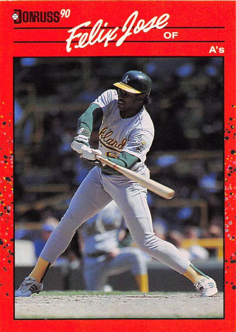 1990 Donruss Baseball #564 Felix Jose Oakland Athletics Image 1