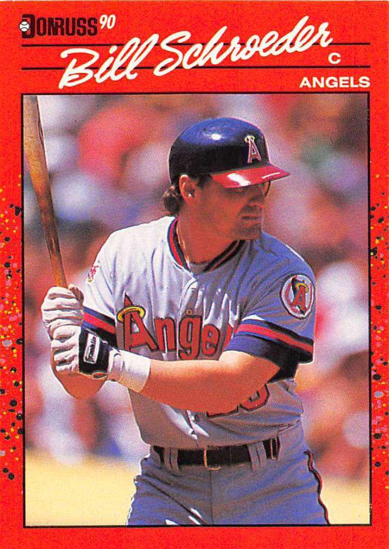 1990 Donruss Baseball #567 Bill Schroeder California Angels Image 1
