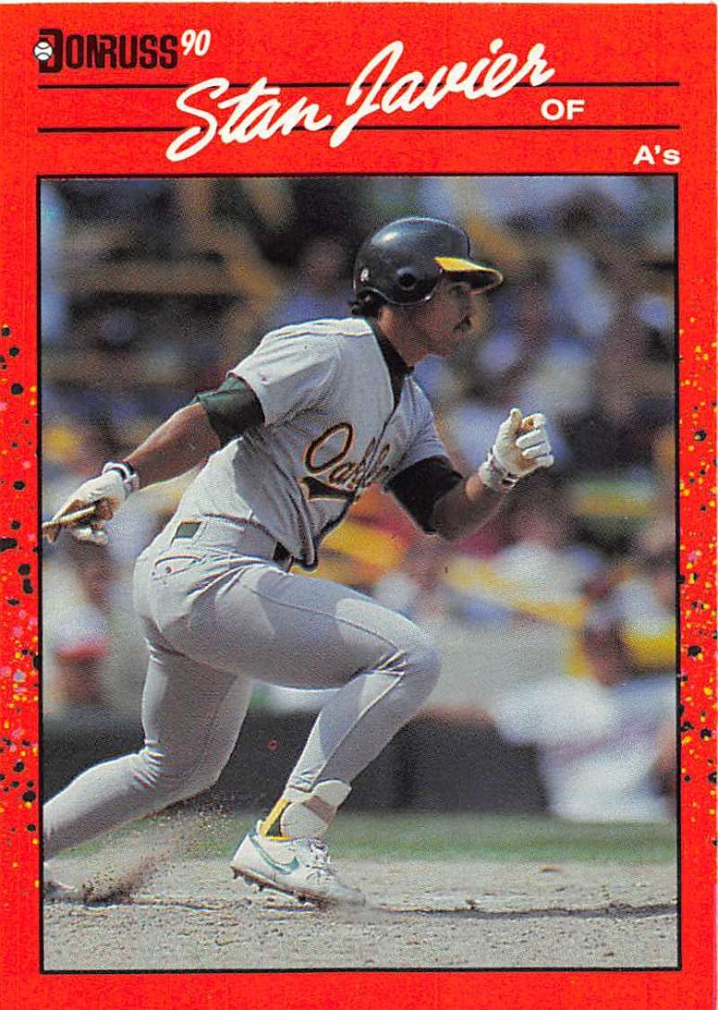 1990 Donruss Baseball #568 Stan Javier Oakland Athletics Image 1