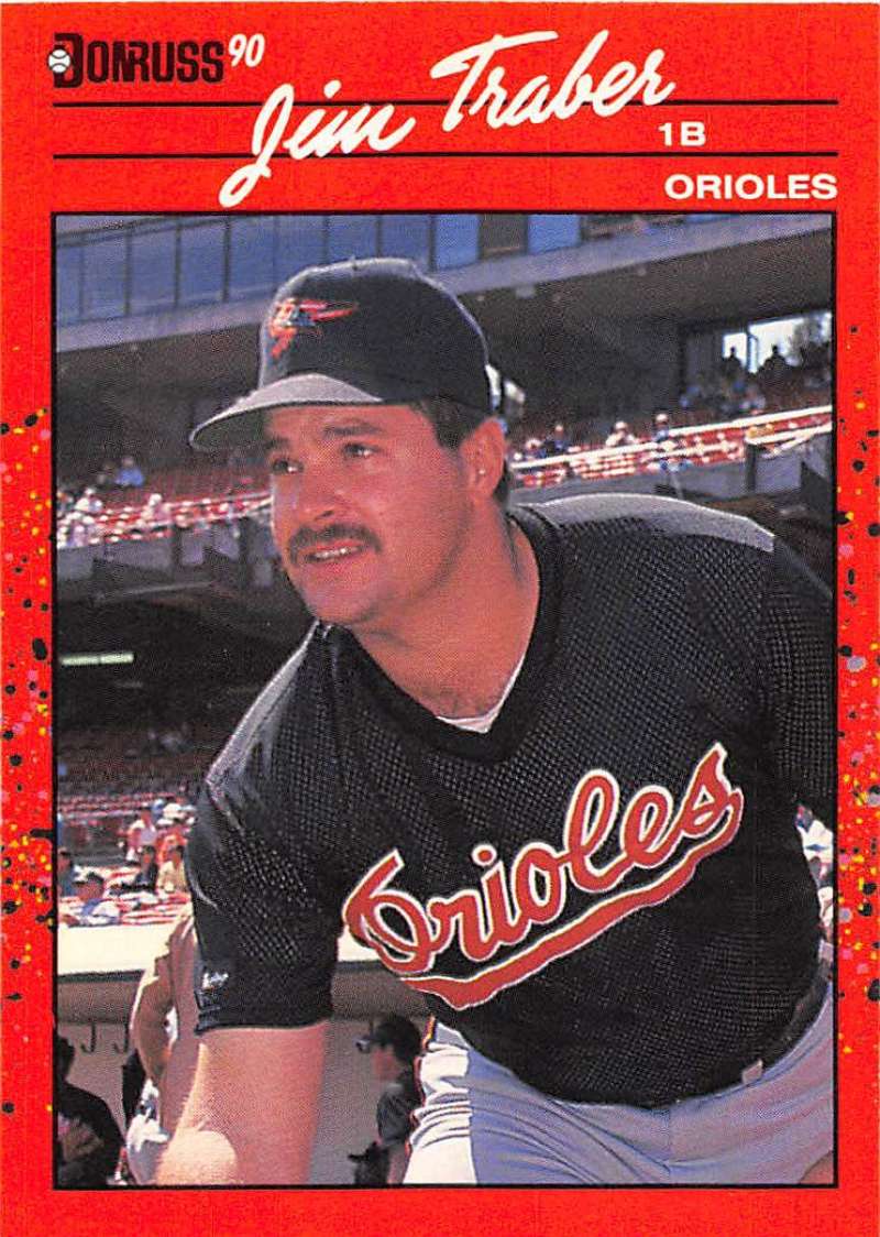 1990 Donruss Baseball #569 Jim Traber Baltimore Orioles Image 1