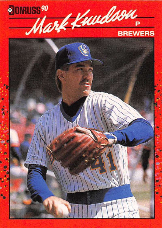 1990 Donruss Baseball  #575 Mark Knudson  Milwaukee Brewers  Image 1