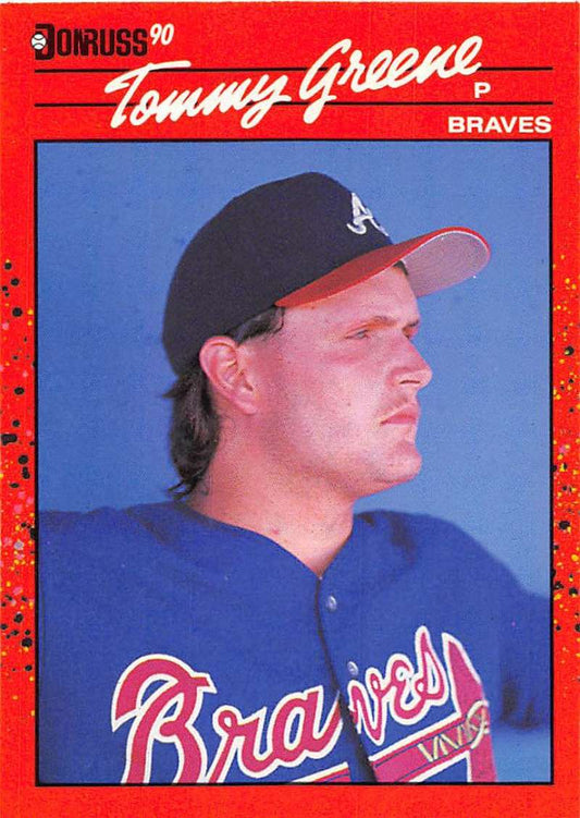 1990 Donruss Baseball  #576 Tommy Greene  RC Rookie Atlanta Braves  Image 1
