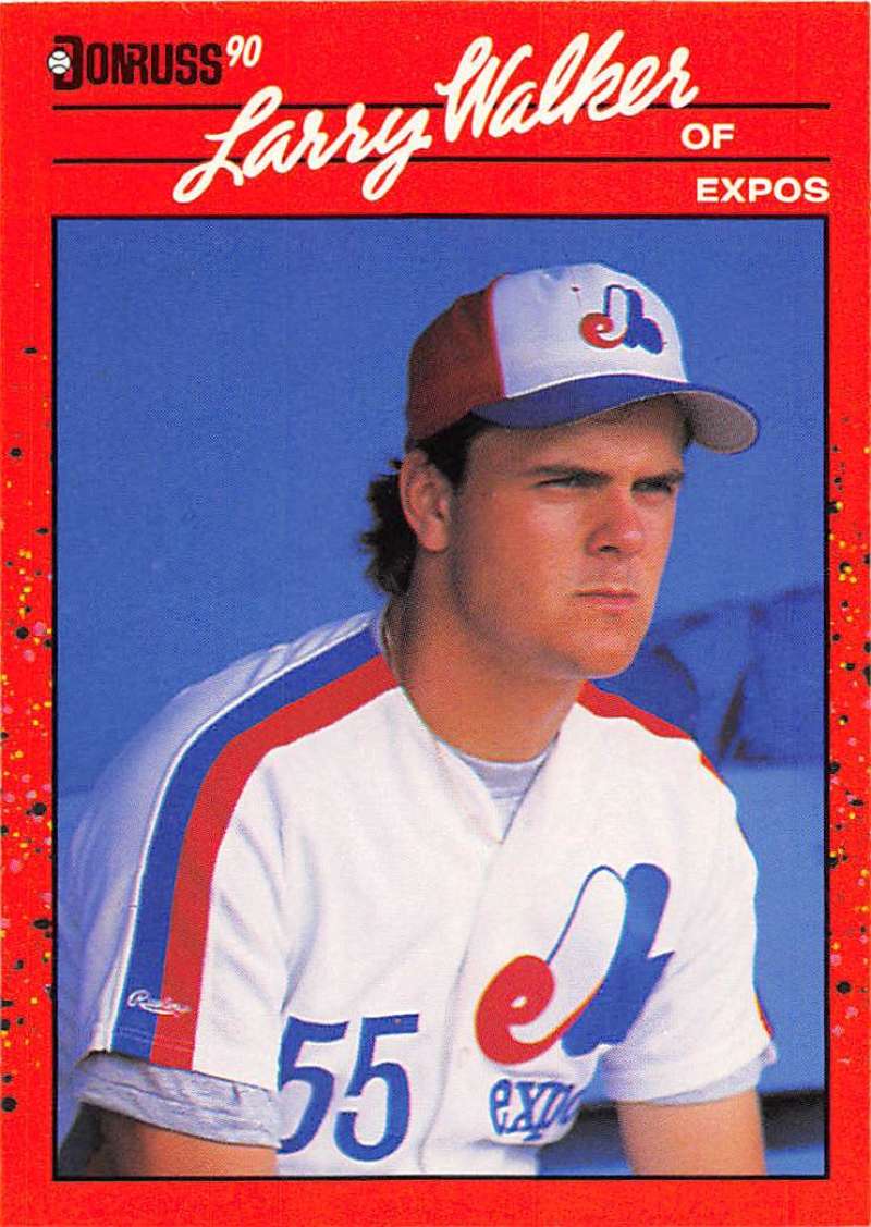 1990 Donruss Baseball #578 Larry Walker RC Rookie Montreal Expos Image 1