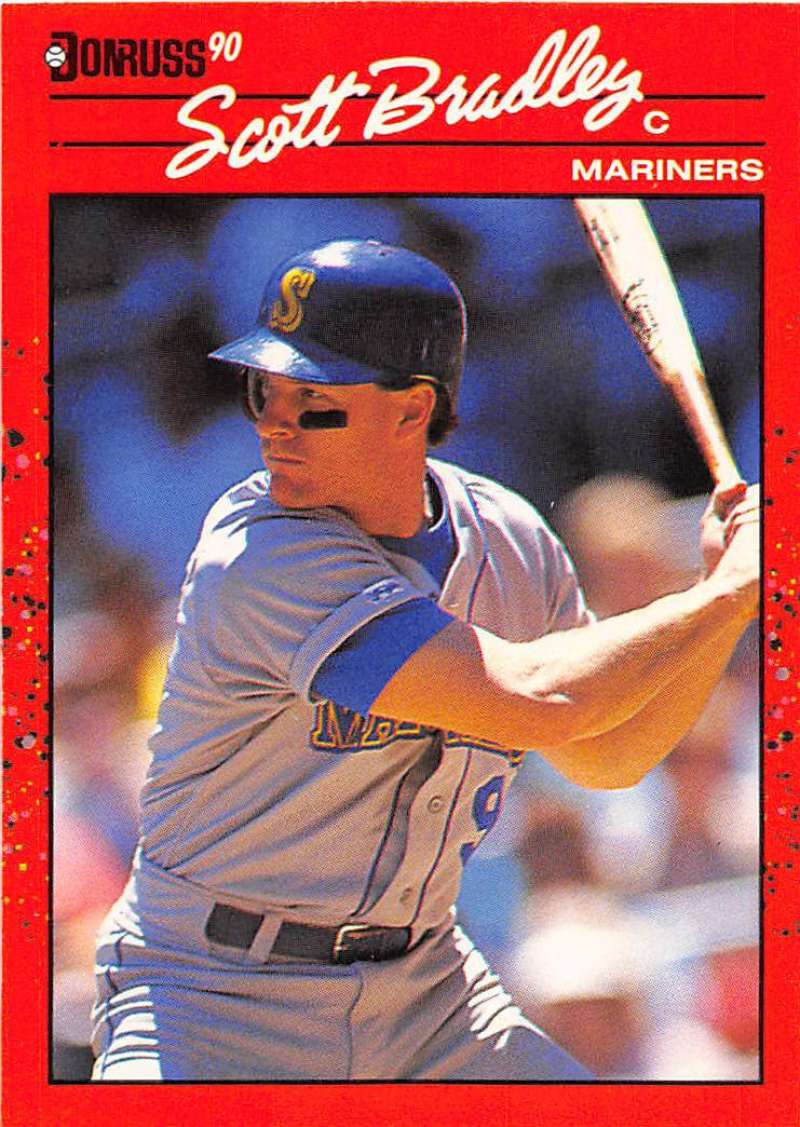 1990 Donruss Baseball #581 Scott Bradley Seattle Mariners Image 1