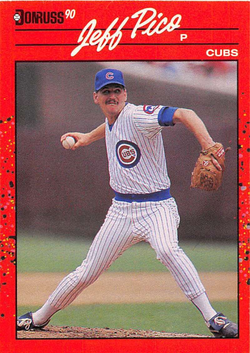 1990 Donruss Baseball #585 Jeff Pico Chicago Cubs Image 1