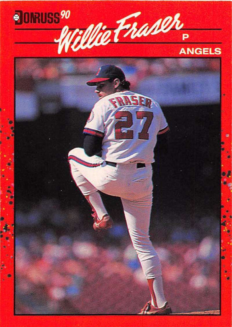 1990 Donruss Baseball #587 Willie Fraser DP California Angels Image 1