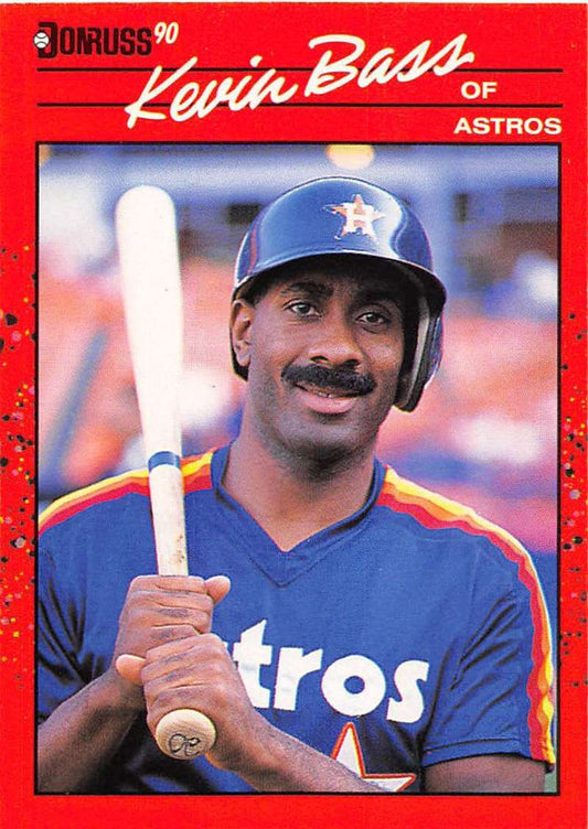 1990 Donruss Baseball  #589 Kevin Bass DP  Houston Astros  Image 1