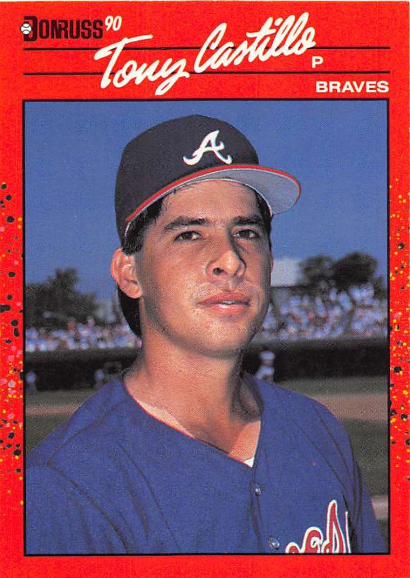 1990 Donruss Baseball #592 Tony Castillo DP Atlanta Braves Image 1