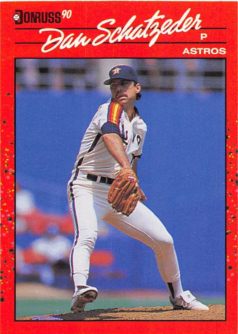 1990 Donruss Baseball #594 Dan Schatzeder Houston Astros Image 1