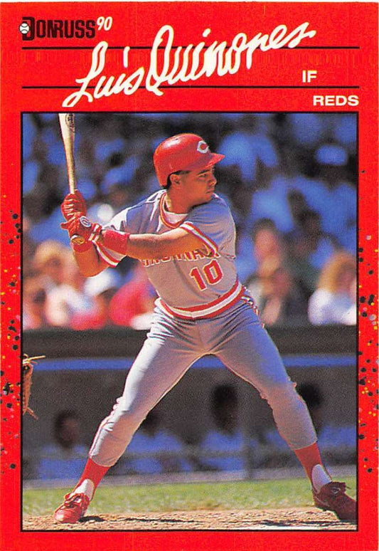 1990 Donruss Baseball  #595 Luis Quinones DP  Cincinnati Reds  Image 1