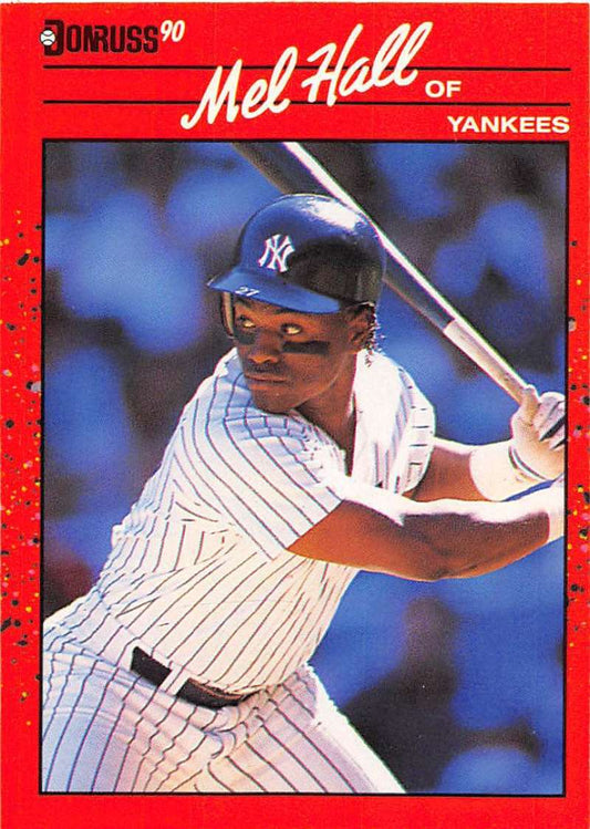 1990 Donruss Baseball  #598 Mel Hall  New York Yankees  Image 1