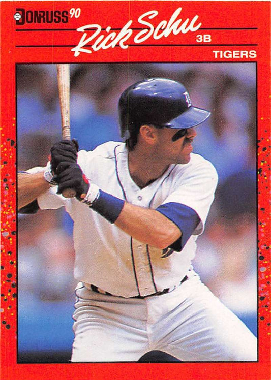 1990 Donruss Baseball  #599 Rick Schu  Detroit Tigers  Image 1