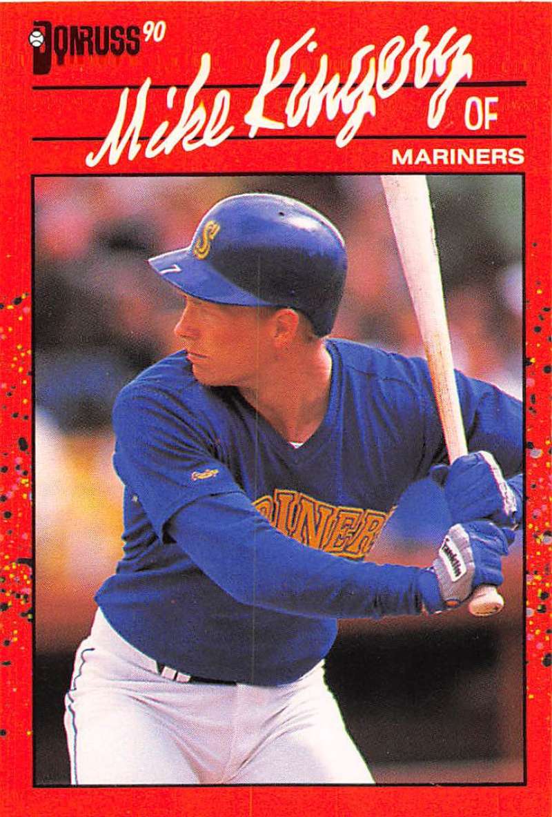 1990 Donruss Baseball #601 Mike Kingery DP Seattle Mariners Image 1