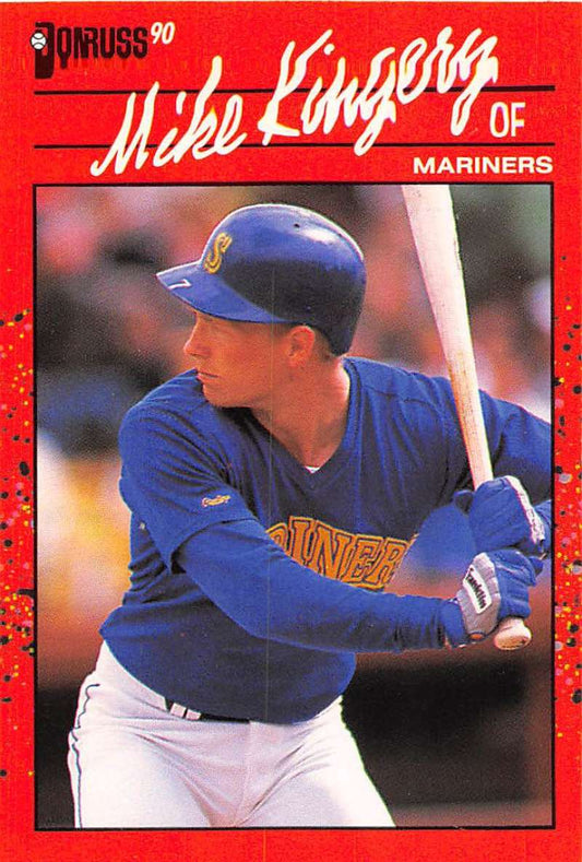 1990 Donruss Baseball  #601 Mike Kingery DP  Seattle Mariners  Image 1