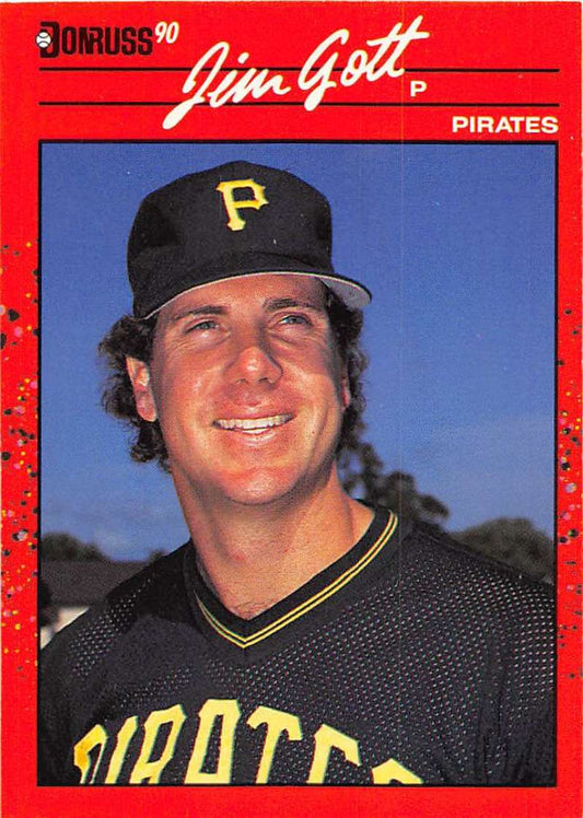1990 Donruss Baseball  #605 Jim Gott  Pittsburgh Pirates  Image 1