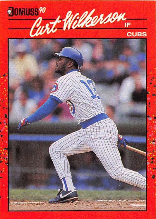 1990 Donruss Baseball  #608 Curt Wilkerson DP  Chicago Cubs  Image 1
