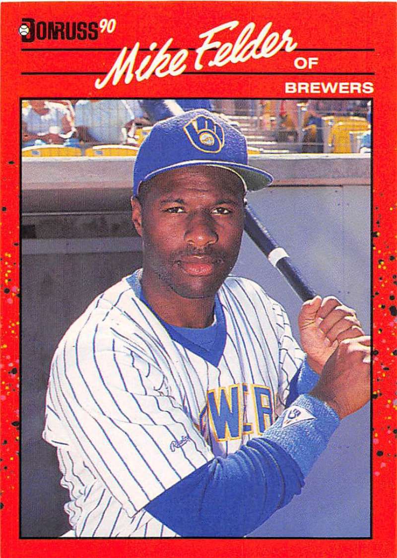 1990 Donruss Baseball #609 Mike Felder DP Milwaukee Brewers Image 1