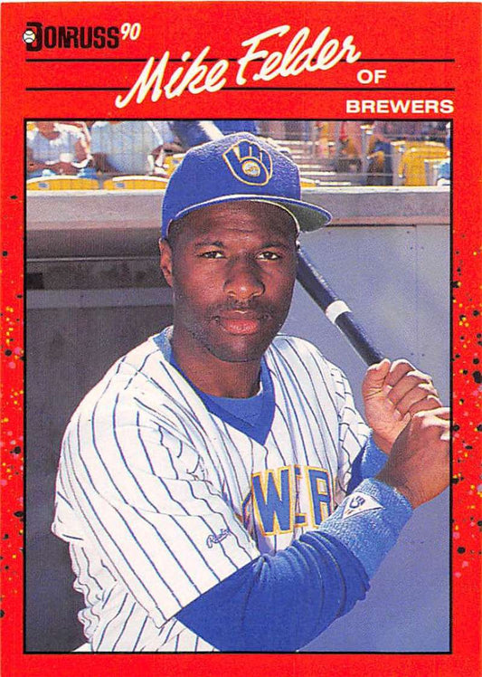1990 Donruss Baseball  #609 Mike Felder DP  Milwaukee Brewers  Image 1