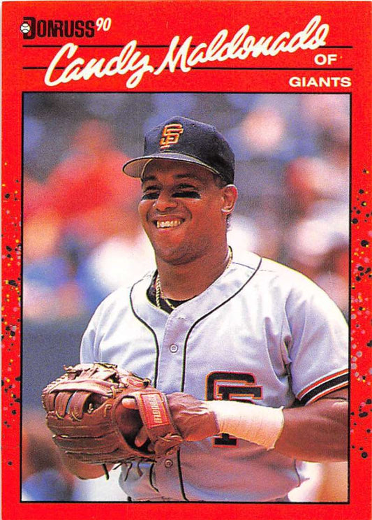 1990 Donruss Baseball  #611 Candy Maldonado DP  San Francisco Giants  Image 1