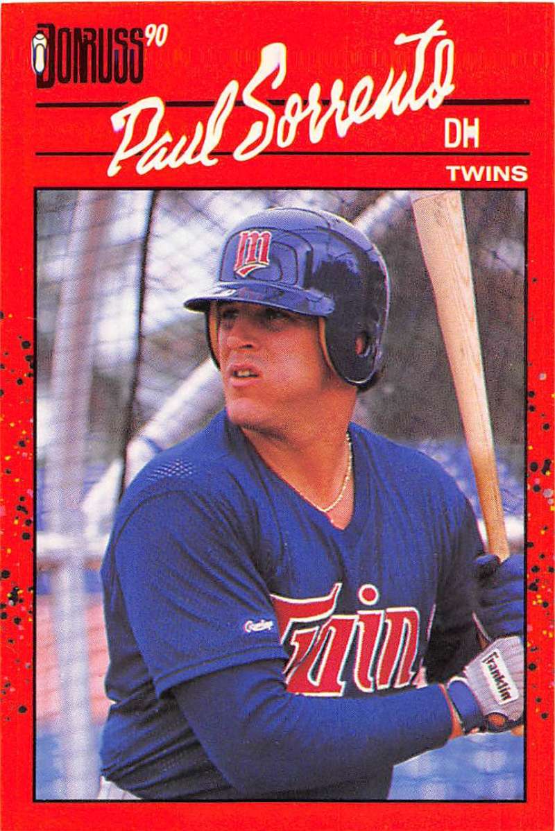 1990 Donruss Baseball #626 Paul Sorrento DP RC Rookie Minnesota Twins Image 1