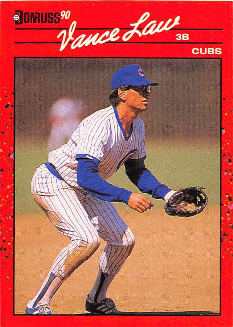 1990 Donruss Baseball #629 Vance Law DP Chicago Cubs Image 1