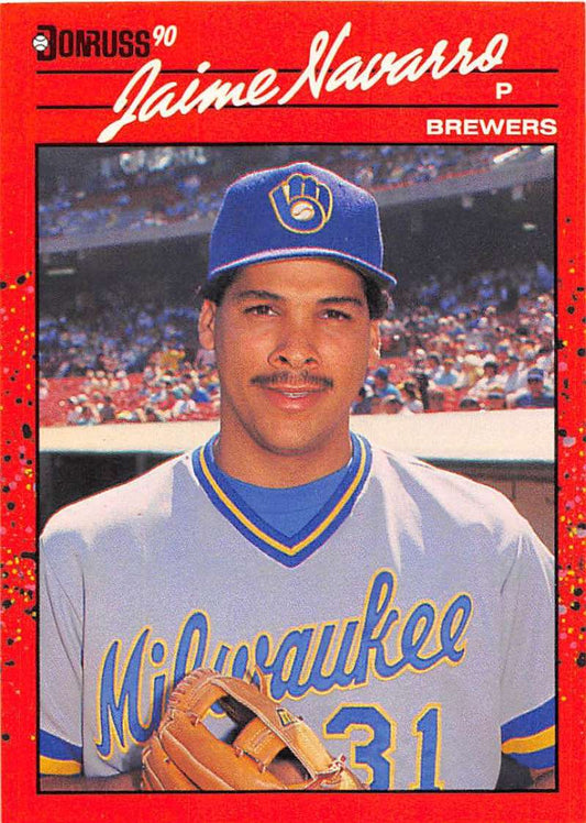 1990 Donruss Baseball  #640 Jaime Navarro  Milwaukee Brewers  Image 1