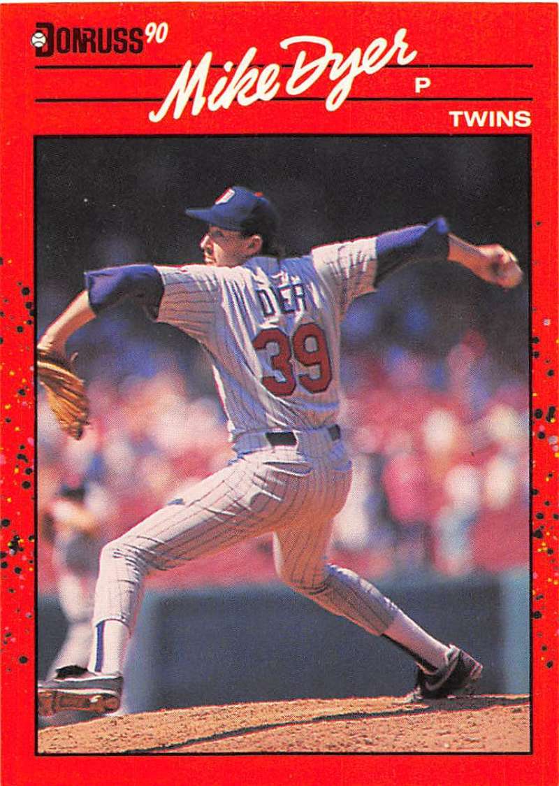 1990 Donruss Baseball #642 Mike Dyer RC Rookie Minnesota Twins Image 1